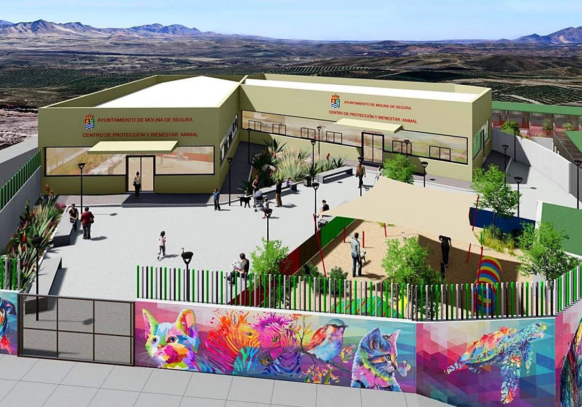Recreación del diseño final del centro de bienestar animal.