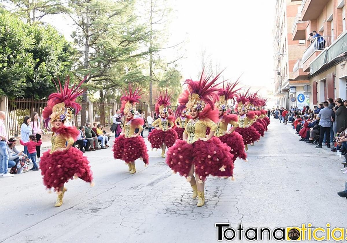 Comparsa desfilando en el Concurso Regional de Carnaval.