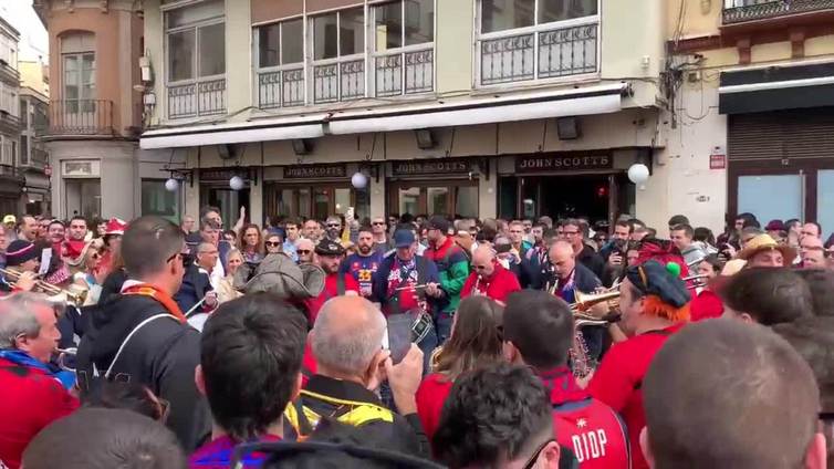 Aficionados del UCAM disfrutan del ambiente de la Copa en Málaga