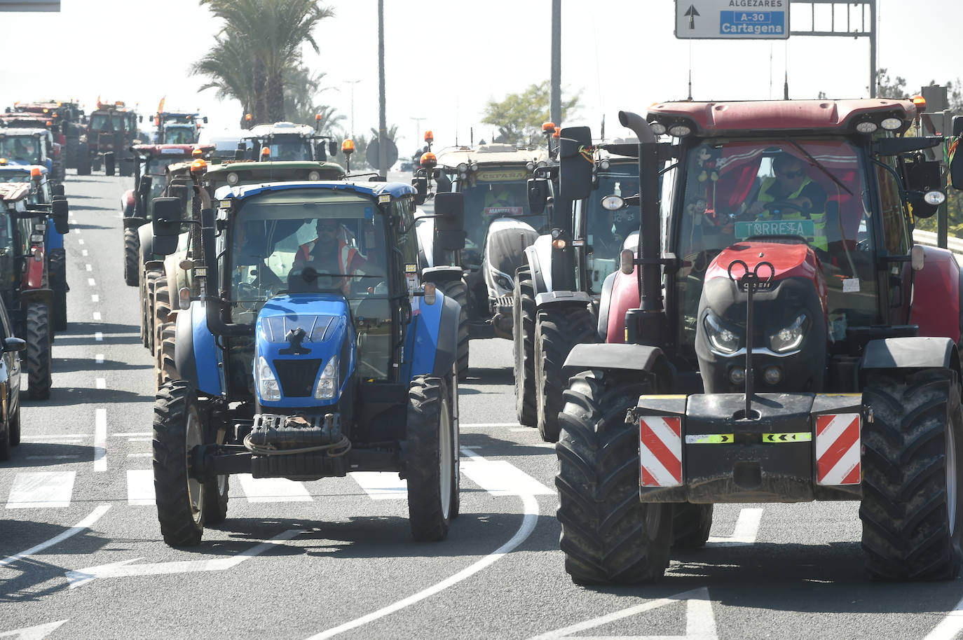 Las protestas de los agricultores llegan a Murcia el 21-F, en imágenes