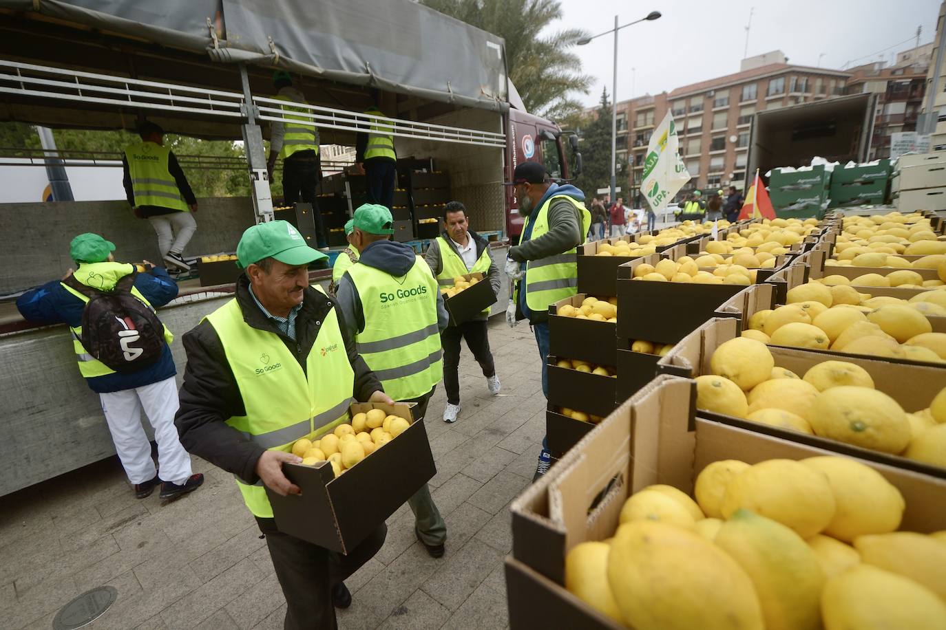 Las protestas de los agricultores llegan a Murcia el 21-F, en imágenes