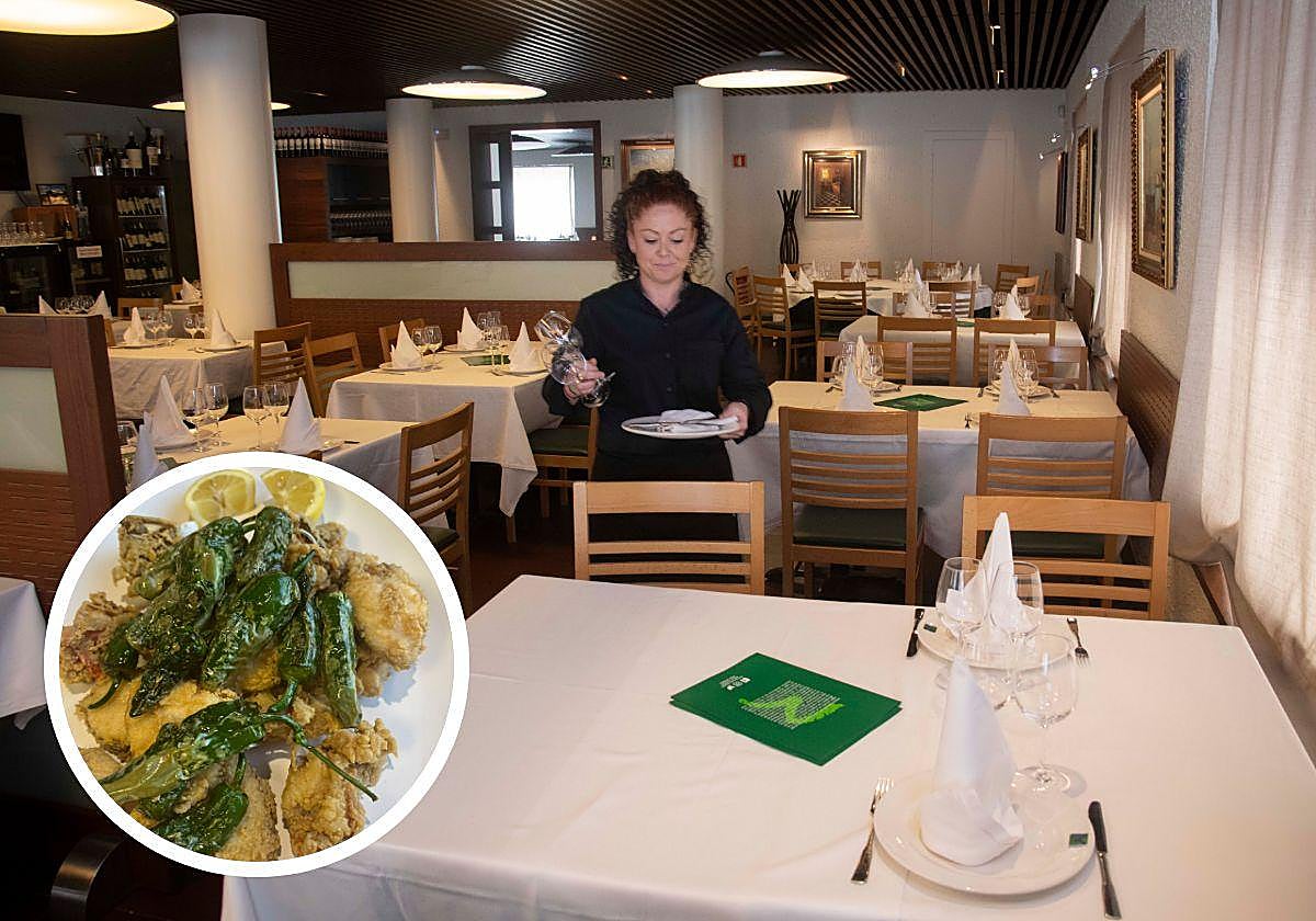 Comedor del Restaurante Ramón, antes del servicio. En detalle, gallineta frita.