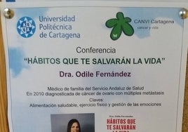 Cartel de la charla, que estaba prevista para el próximo 9 de marzo, y en el que se ha utilizado el logo de la UPCT sin el consentimiento de la universidad.