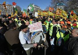 Protesta de los agricultores murcianos en Madrid el pasado lunes.