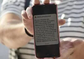 Imagen de archivo del mensaje que se utilizó para la prueba que se realizó en la Región de Murcia.