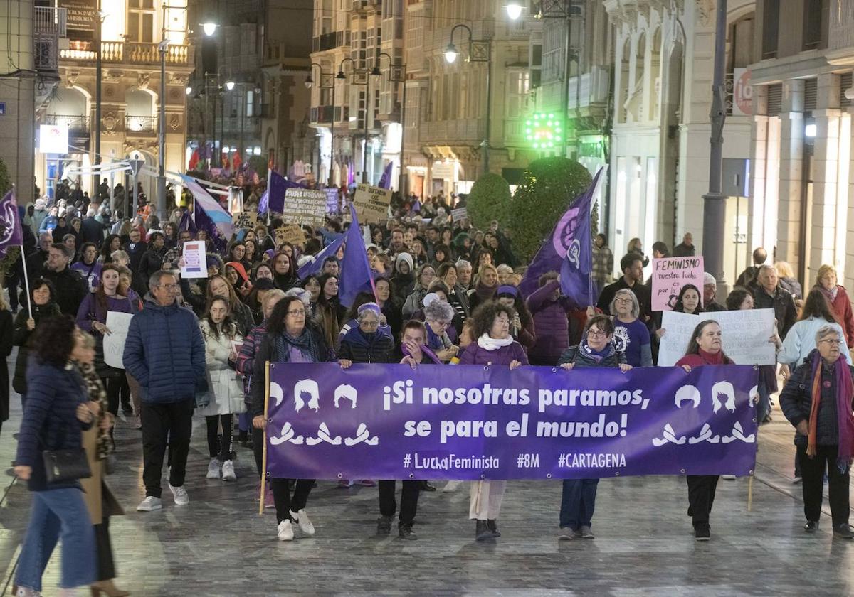 La manifestación del 8M en Cartagena, en imágenes