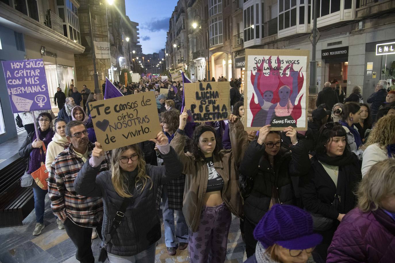 La manifestación del 8M en Cartagena, en imágenes