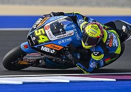 El murciano Fermín Aldeguer, durante una sesión en Catar.