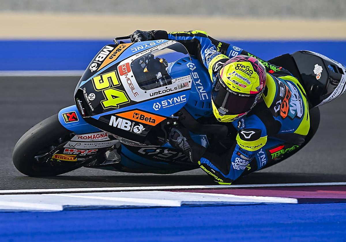 El murciano Fermín Aldeguer, durante una sesión en Catar.
