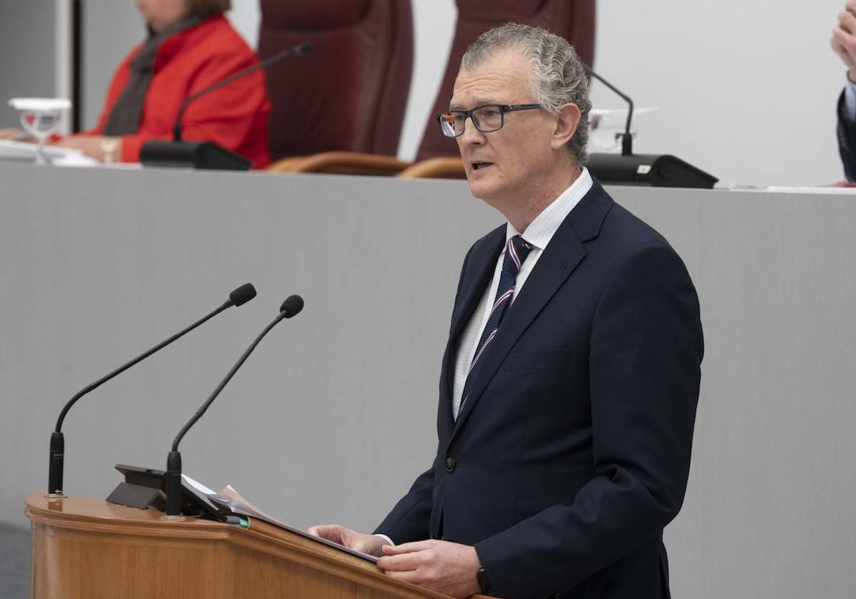 El consejero Juan José Pedreño, este miércoles, en la Asamblea Regional.