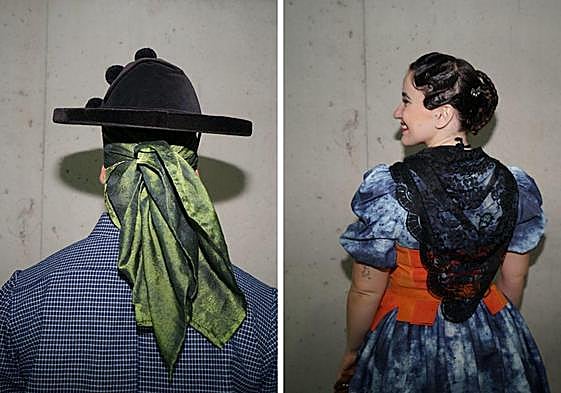 Proceso: Una de las prendas diseñadas para este proyecto todavía en activo. Tonos: El azul y el naranja, dos colores representativos de la Región de Murcia.