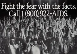 Campaña contra el sida en los años 80.