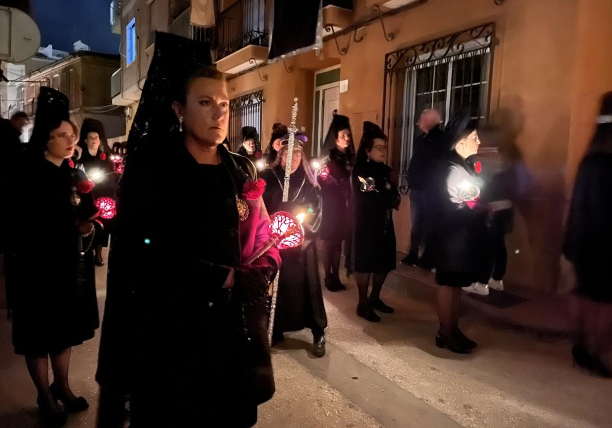 Las manolas, en las procesión del Miércoles Santo.