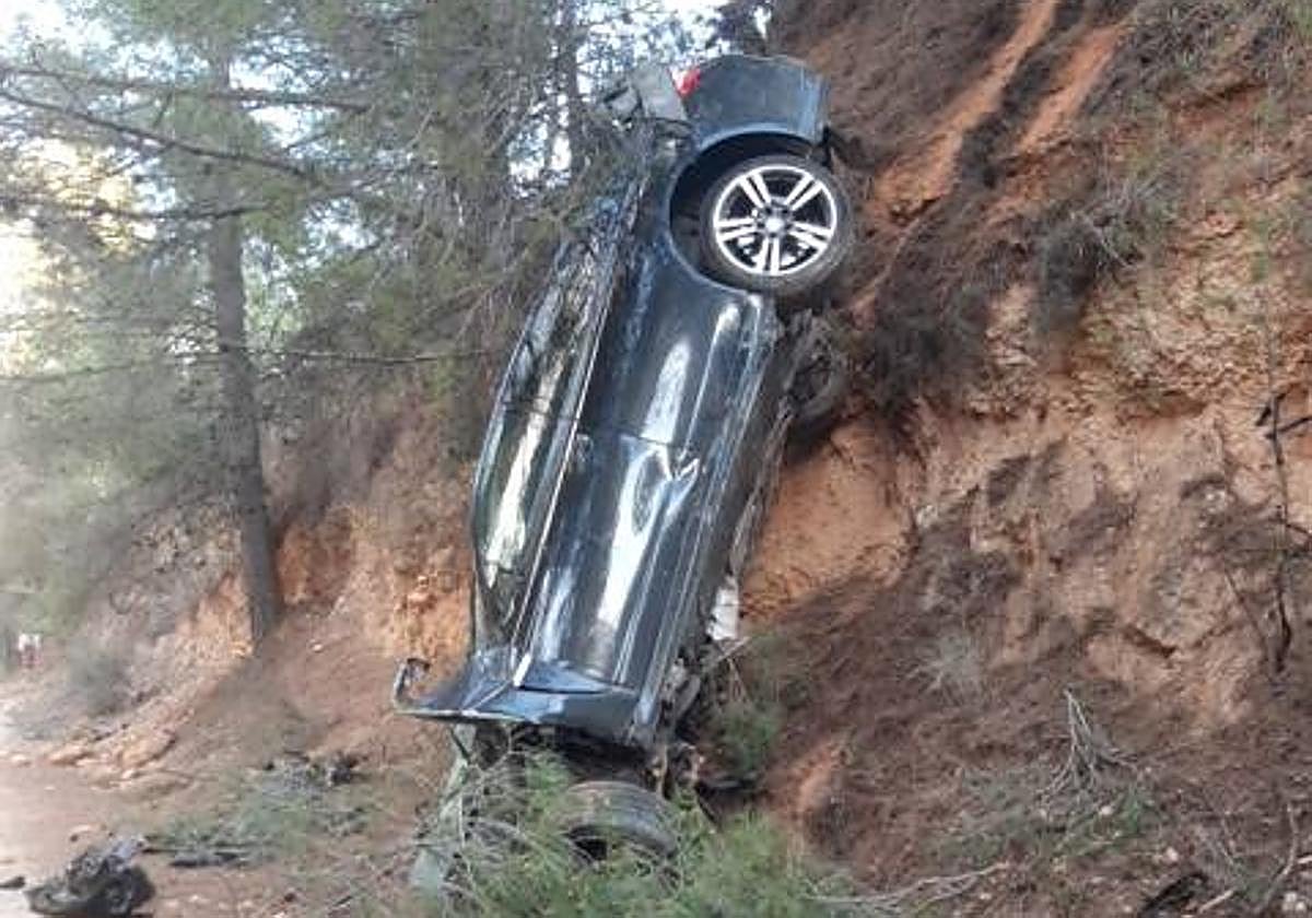 Así quedó el vehículo tras el accidente en Cehegín.