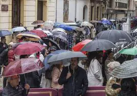 La lluvia provocó la suspensión de la procesión del pasado domingo en Cartagena.