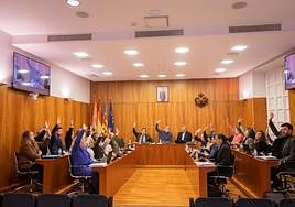 Votación en el pleno del Ayuntamiento de Orihuela.