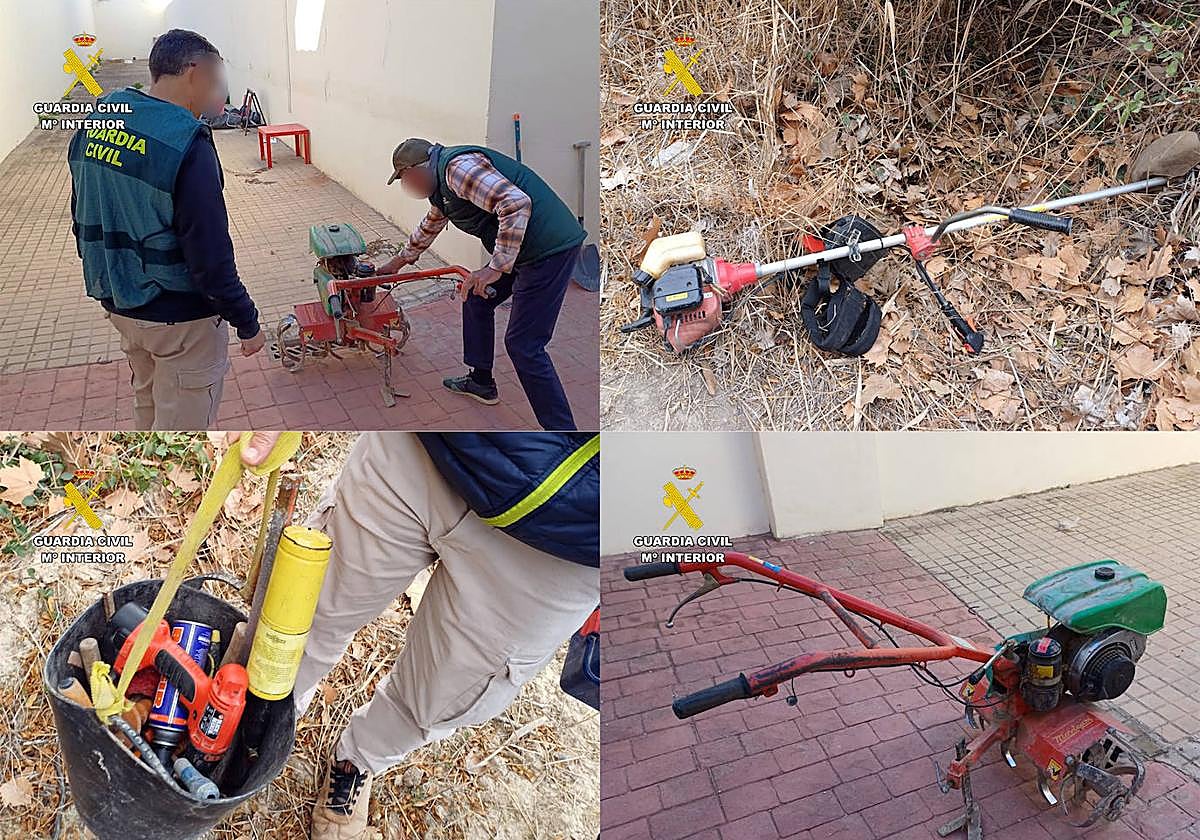 Algunos de los objetos encontrados.