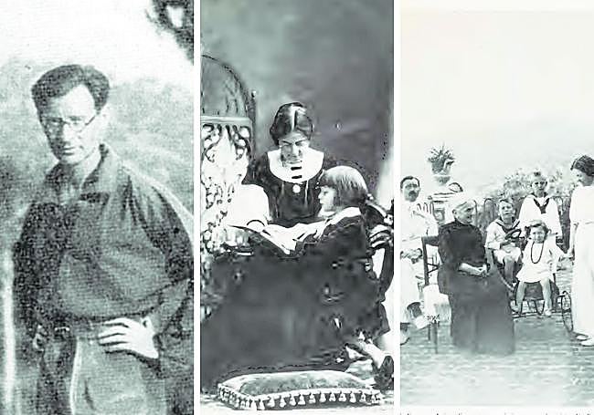 Leo Ferrero en Leo Ferrero Ulivello en 1932. Centro: Gina Lombroso y Leo; Buenos Aires, 1907. La familia Ferrero en Laigueglia, 1912-1913; Guglielmo Ferrero y Nina Lombroso, padres de Leo Ferrero, junto a Leo, y la pequeña Nina -que aún vive y reside en Estados Unidos-.