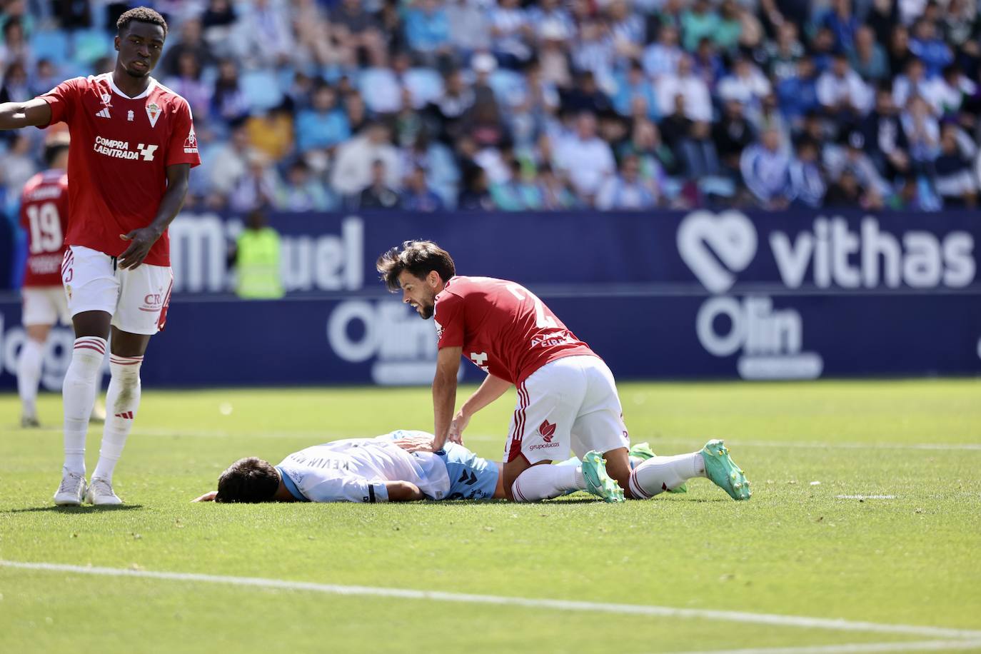 El empate del Real Murcia frente al Málaga, en imágenes