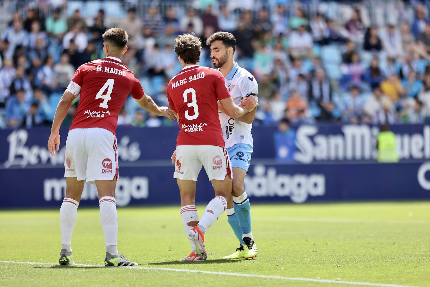 El empate del Real Murcia frente al Málaga, en imágenes