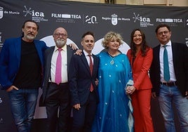 Ángel Cruz, Manuel Cebrián, Benito Rabal, Ginés García Millán, Mary Paz Pondal y Joaquín Cánovas, este sábado.