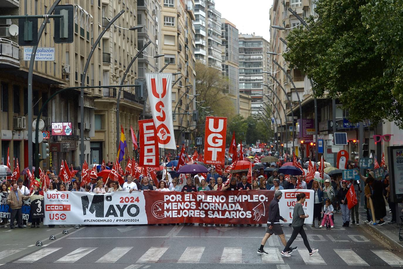 Manifestación del 1 de Mayo del 2024 en Murcia, en imágenes