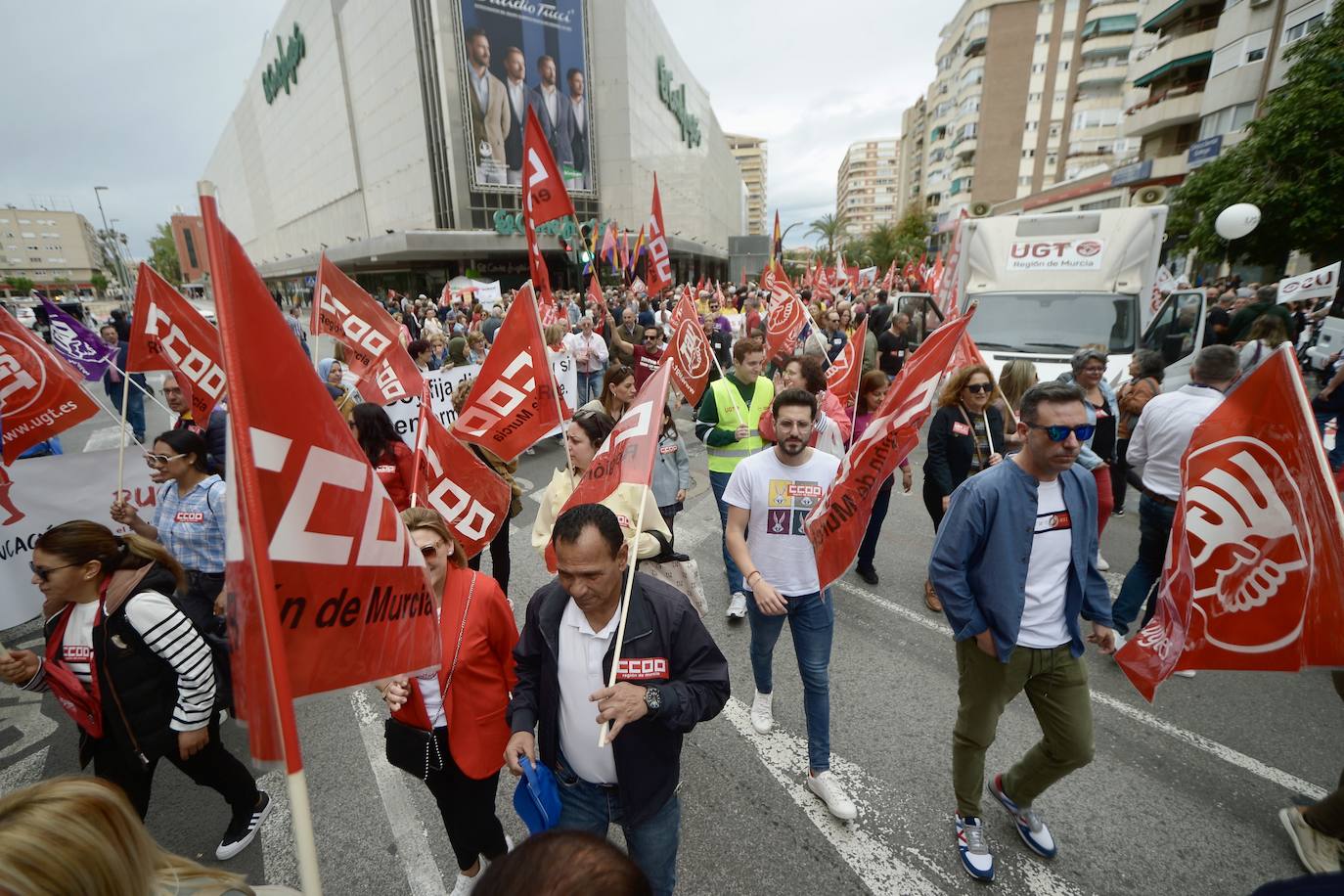 Manifestación del 1 de Mayo del 2024 en Murcia, en imágenes