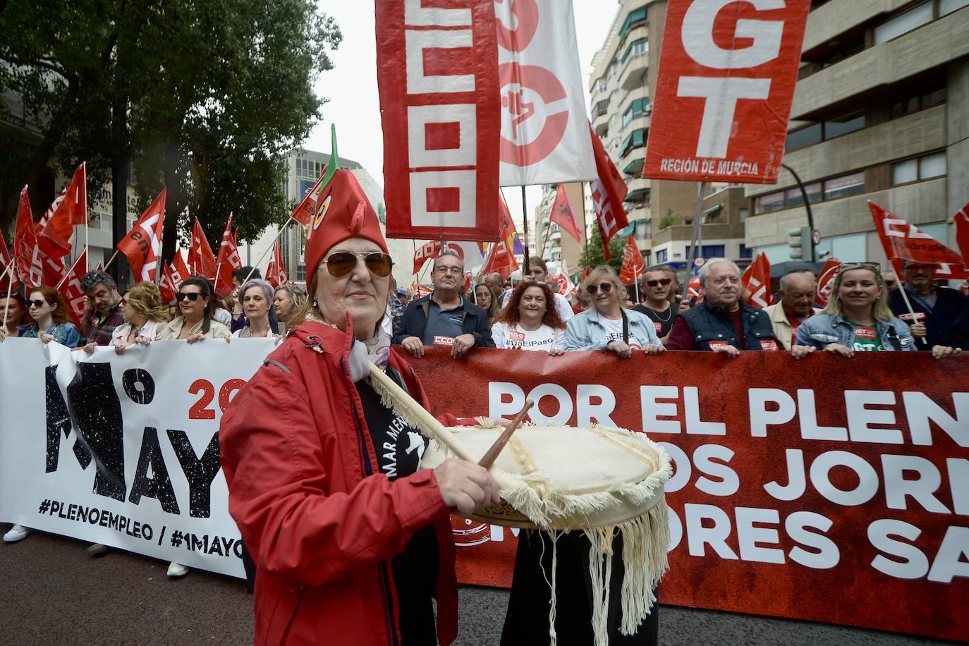 Manifestación del 1 de Mayo del 2024 en Murcia, en imágenes