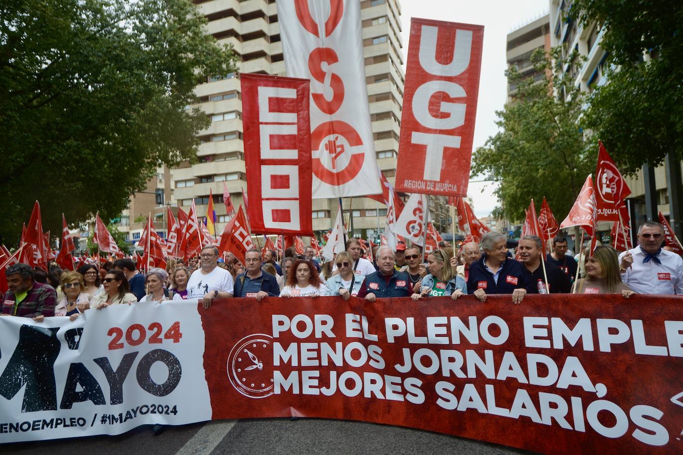 Manifestación del 1 de Mayo del 2024 en Murcia, en imágenes