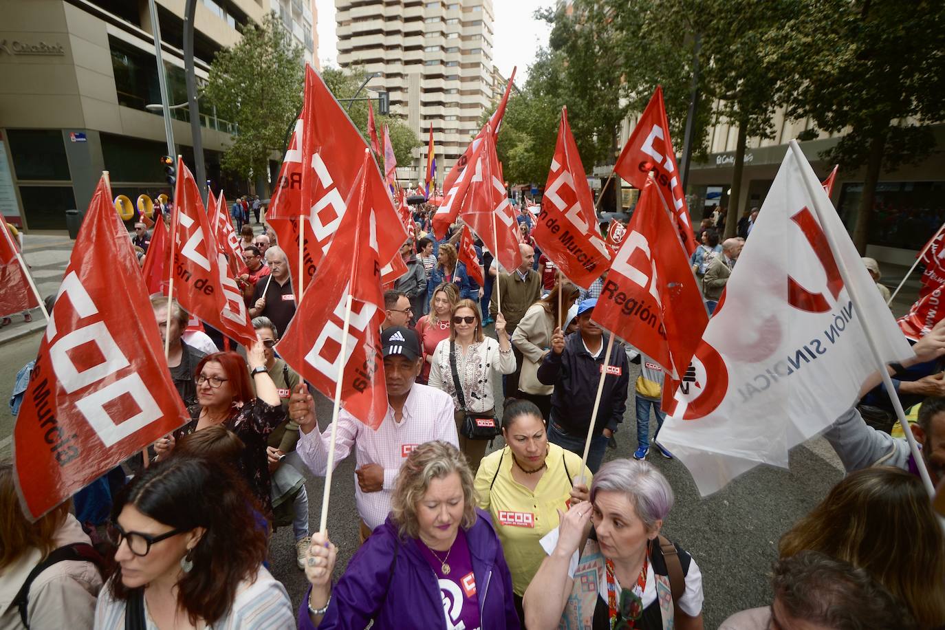 Manifestación del 1 de Mayo del 2024 en Murcia, en imágenes