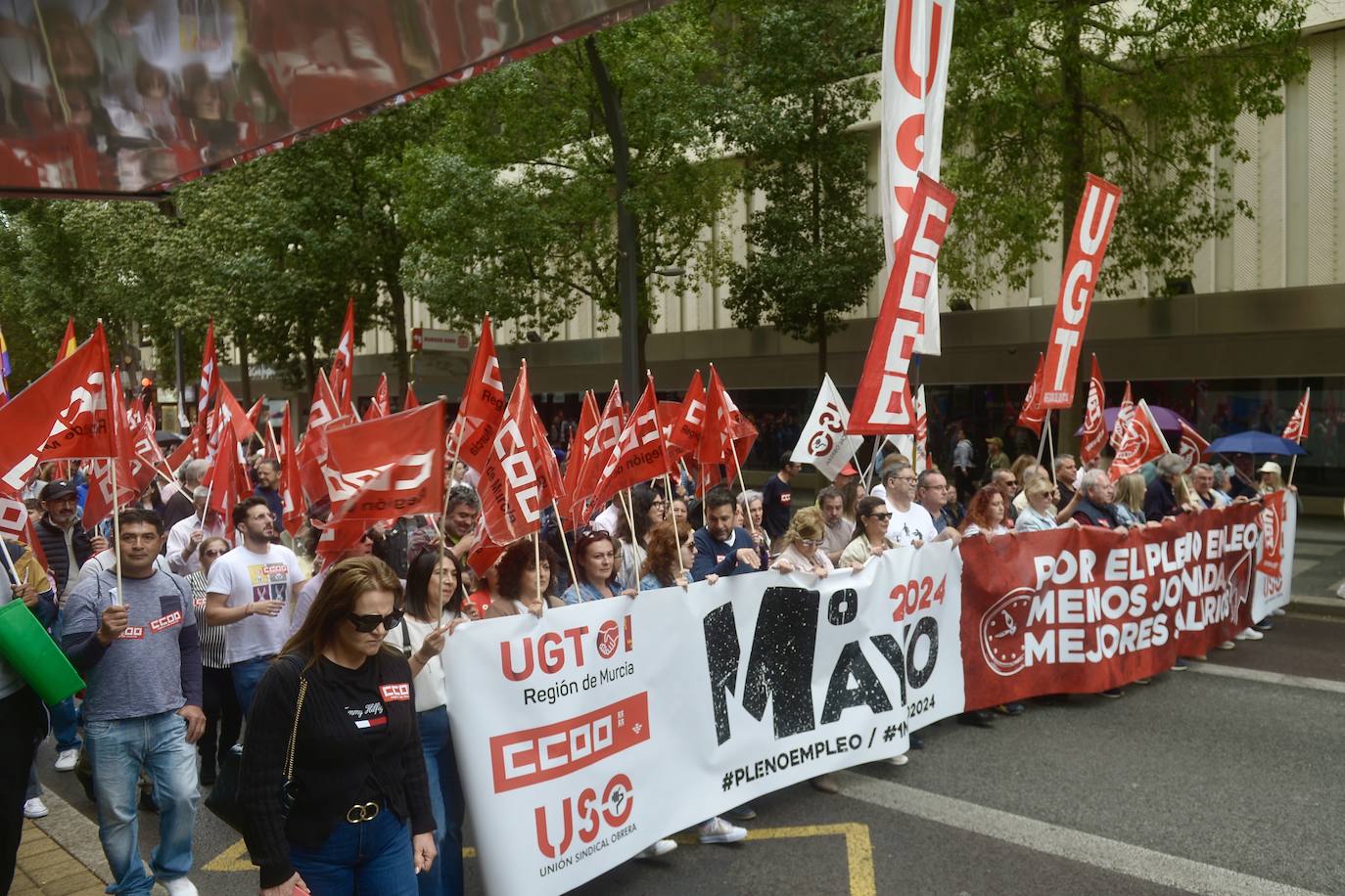 Manifestación del 1 de Mayo del 2024 en Murcia, en imágenes