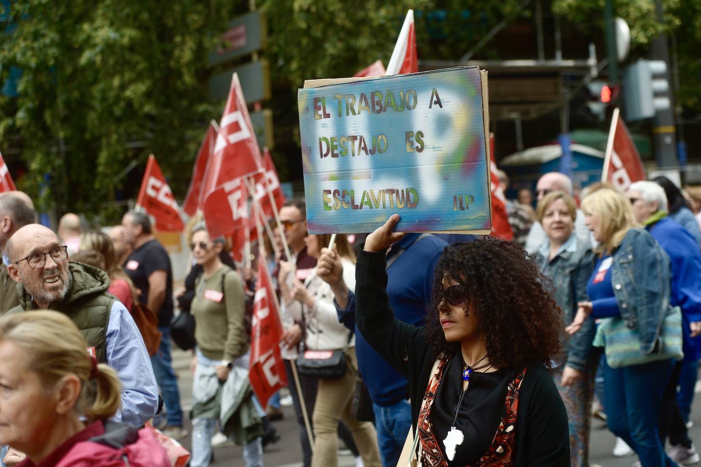 Manifestación del 1 de Mayo del 2024 en Murcia, en imágenes