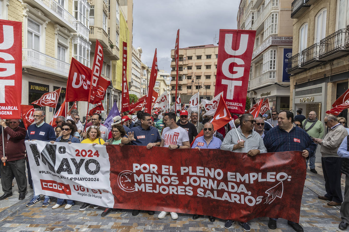 Manifestación del 1 de Mayo de 2024 en Cartagena, en imágenes