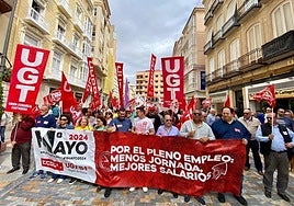 Manifestación por el Día Internacional de los Trabajadores, este miércoles, en Cartagena