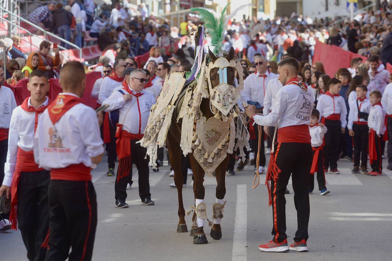 Las imágenes de la marea roja y blanca de los Caballos del Vino de Caravaca