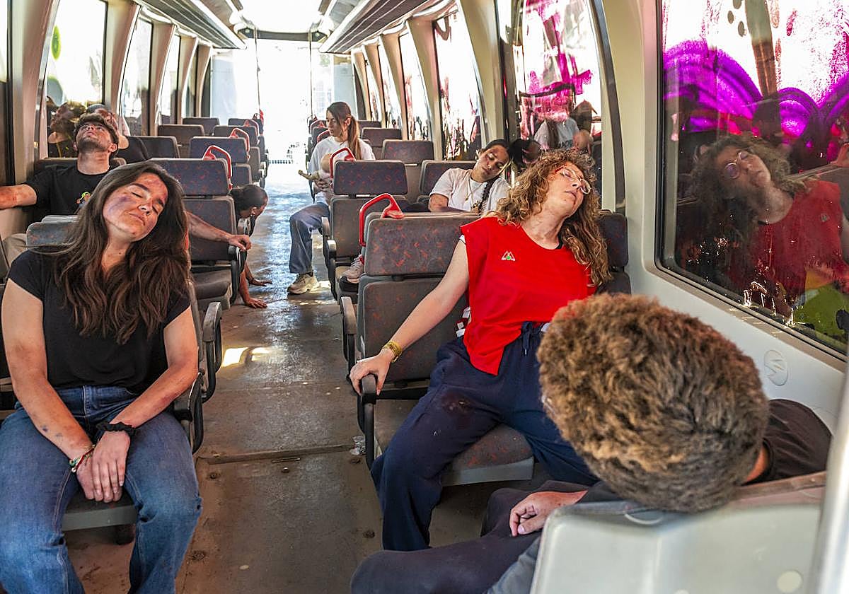 Simulacro de atentado en Murcia, este jueves.