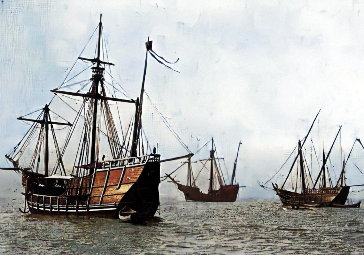 Recreación del Puerto de Cartagena, de cuando la reina Isabel de Castilla la reincorporó a la corona.