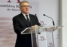 El líder socialista José Vélez, este martes, en la Asamblea Regional.