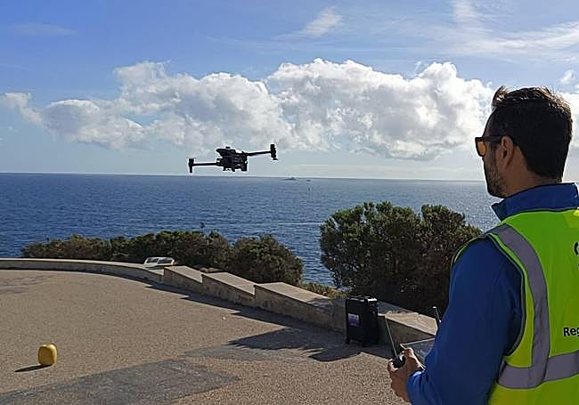 El nuevo dron de la Unidad de Vigilancia marítima.