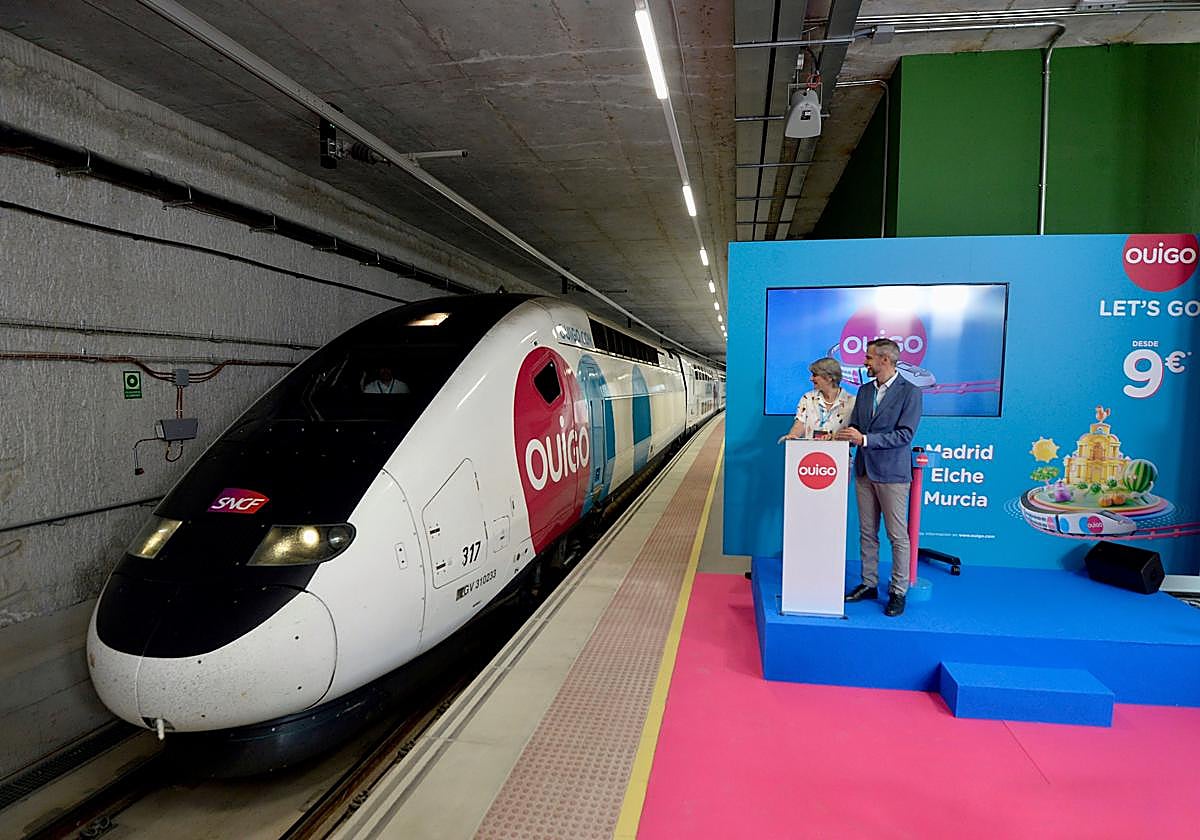 Presentación del nuevo tren Ouigo, este miércoles, en Murcia