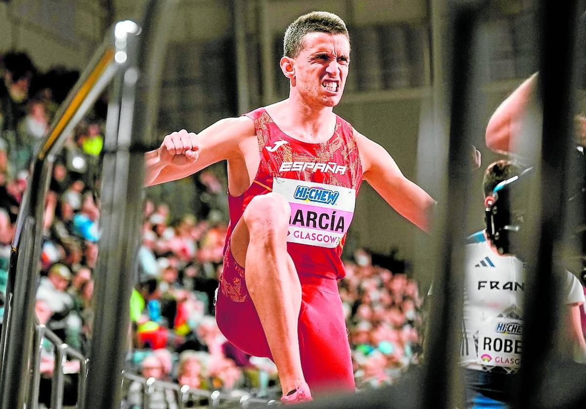 Mariano García, antes de la final del 800 del pasado Mundial en pista cubierta de Glasgow.