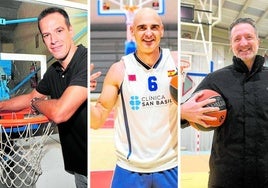 1. Xavi Sánchez: El exjugador y actual entrenador de baloncesto, en una imagen de 2010. La Verdad. 2. Quino García: El exjugador del CB Murcia, en el pabellon El Romeral de Molina de Segura, en 2022. Nacho García / AGM. 3. Edu Sánchez: El murciano y canterano del CB Murcia, en la actualidad. Antonio Martínez.