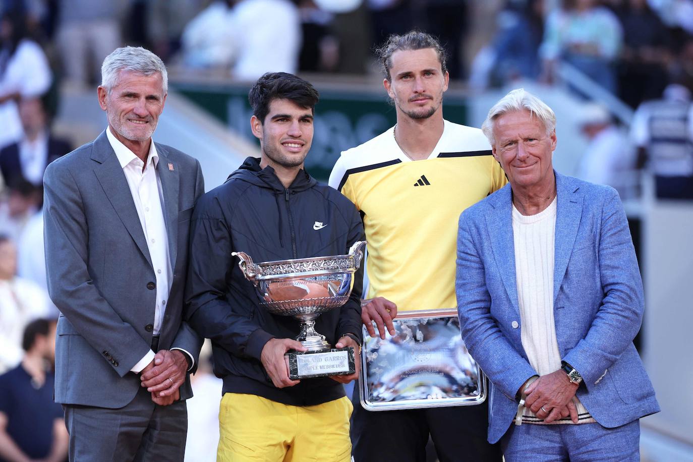 La final de Roland Garros entre Carlos Alcaraz y Alexander Zverev, en imágenes