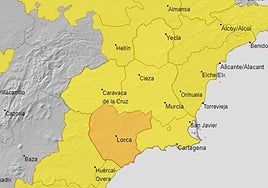 Elevan a naranja en Lorca el aviso por tormentas que afectará a toda la Región de Murcia este martes