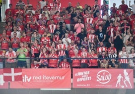 Aficionados del Jimbee, en las gradas del Palacio de Deportes de Murcia, este sábado.