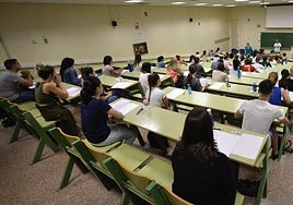 Examen de las oposiciones a maestro, en la última convocatoria.