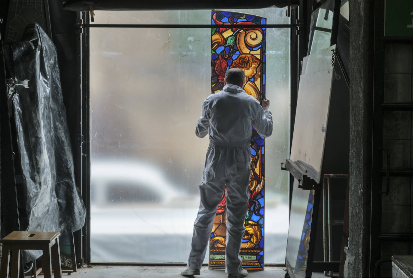 Restauración de las vidrieras de la Catedral de Murcia, en imágenes