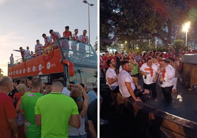 The team boarded an open-top bus heading to the Plaza de España, where the fans bathed in the fountain alongside the president of Jimbee and his brother.  .