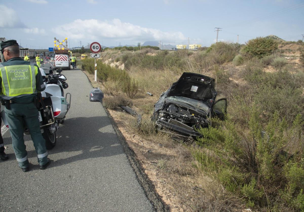 Accidente de tráfico ocurrido en septiembre del pasado año en la autovía de Alicante.