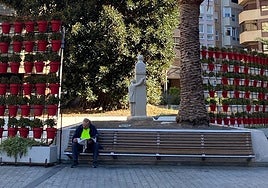 Estatua de Ricardo Codorniú, de cara al ficus de Santo Domingo.